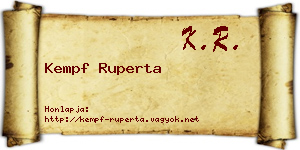 Kempf Ruperta névjegykártya